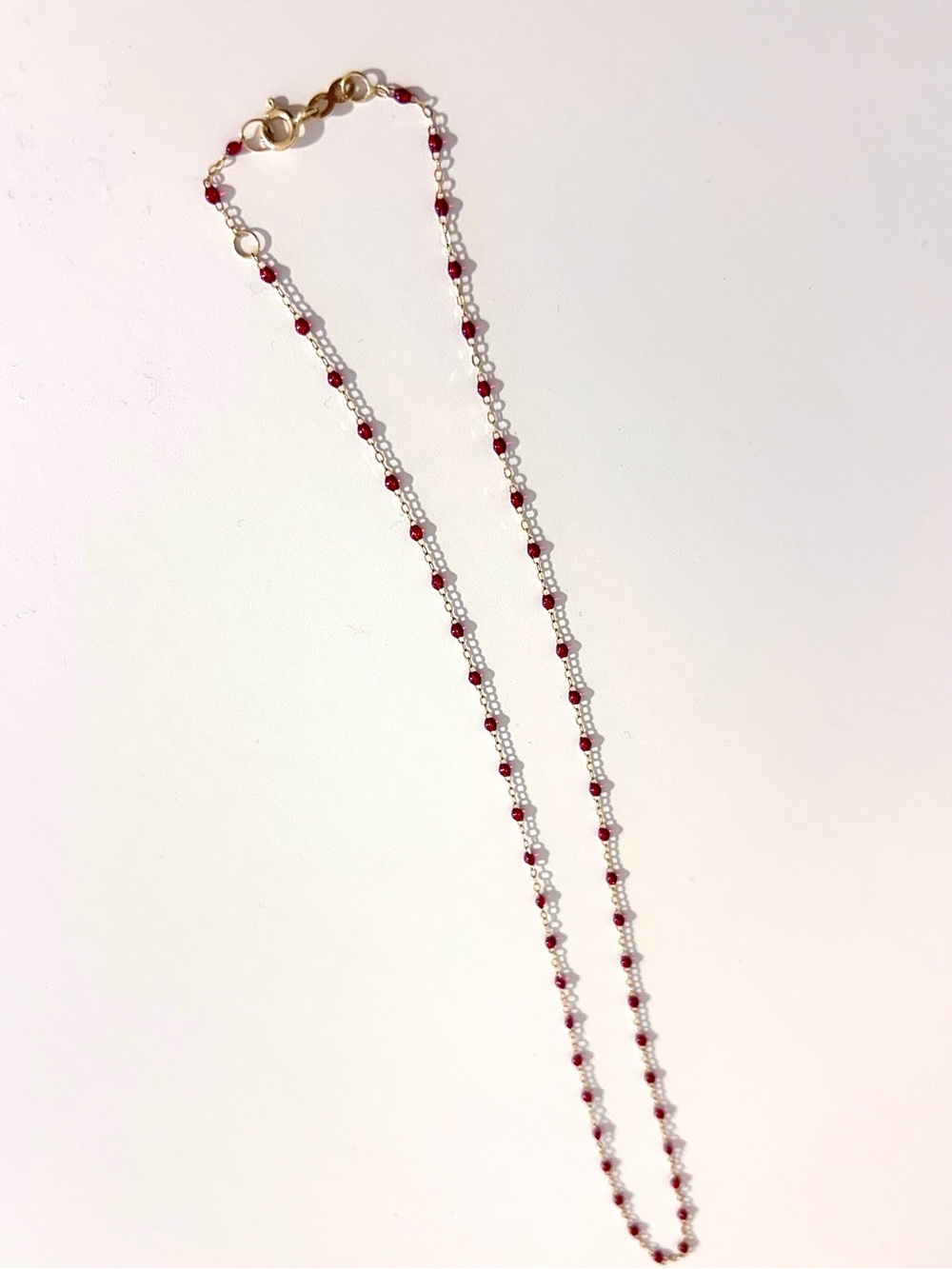 Gigi Clozeau Gold Chain Necklace with Red Beads - Women Jewelry - Picture 2 of 3